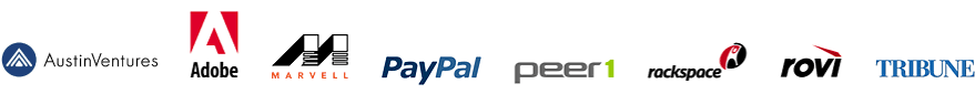 Austin Ventures, Adobe, Marvell, PayPal, Peer1, Rackspace, Rovi, Tribune, and more
